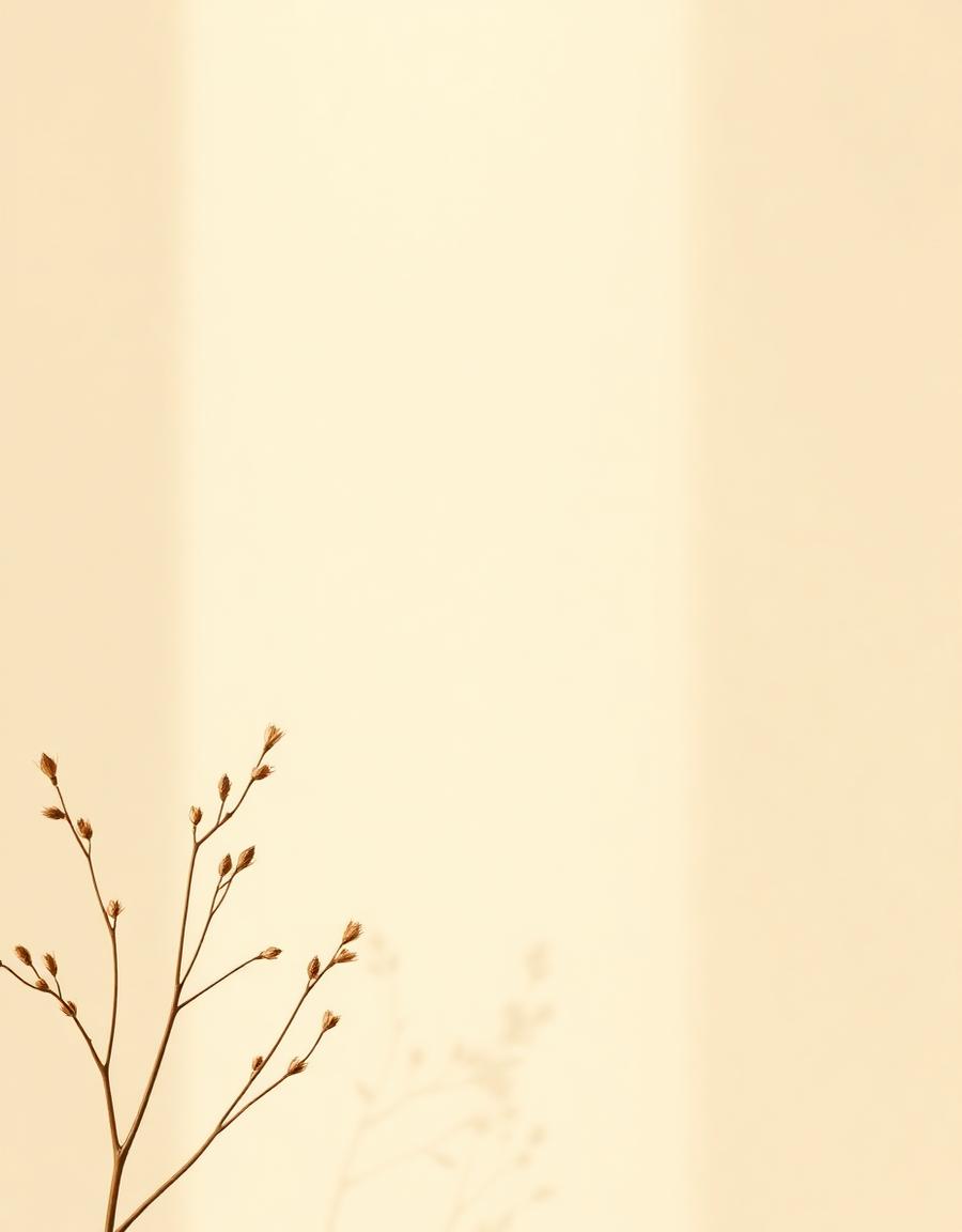 Detalhe minimalista com galho seco e luz suave